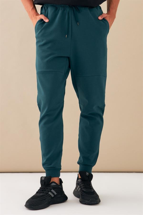  Escetic Yeşil Erkek Casual Kalıp Pamuklu Kumaş Nke Kesim Spor Eşofman Altı B1506