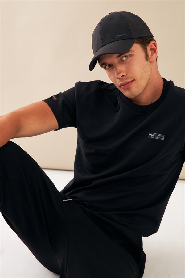  Escetic Siyah Erkek Casual Kalıp Pamuklu Kumaş Nke Kesim Spor Eşofman Altı B1506