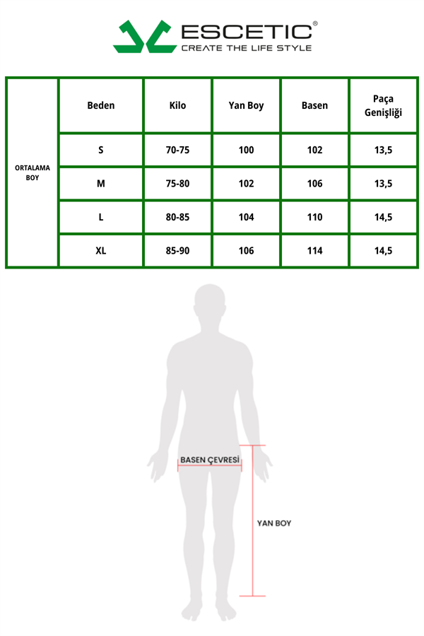  Escetic Yeşil Erkek Casual Kalıp Pamuklu Kumaş Nke Kesim Spor Eşofman Altı B1506