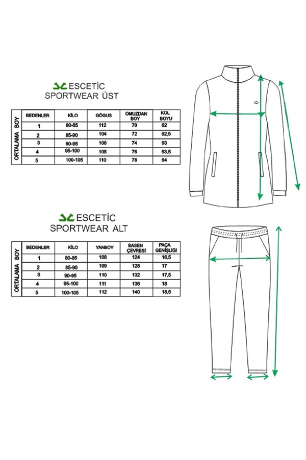 Escetic Kadın Pembe Battal/Büyük Beden Dik Yaka 4 Mevsim Süper 2 İplik Spor Eşofman Takımı 6559