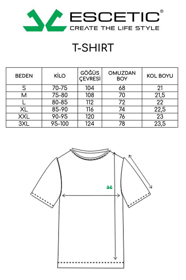 Escetic Erkek Açık Kahve Spor O Yaka Regular Kalıp Nefes Alan %100 Pamuk Süprem Kumaş T-Shirt T0025