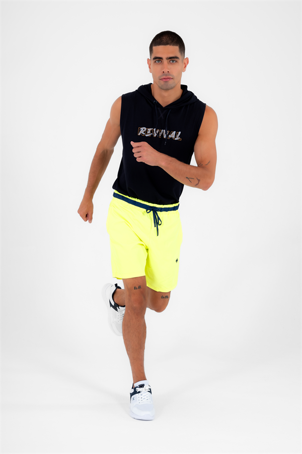 Escetic F. Sarı Erkek Casual 3 Cepli Maraton Kumaş Deniz Fitnes File Astarlı Spor Şort B1378