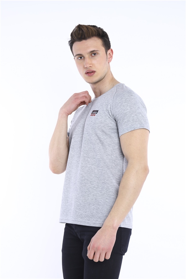 Escetic G2 Melanj Erkek Ragular Kalıp Pamuklu ABD Pike Nefes Alabilen Spor T-Shirt 0830