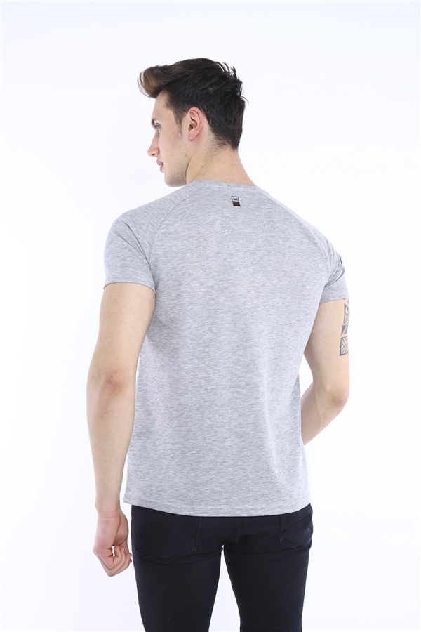 Escetic G2 Melanj Erkek Ragular Kalıp Pamuklu ABD Pike Nefes Alabilen Spor T-Shirt 0830