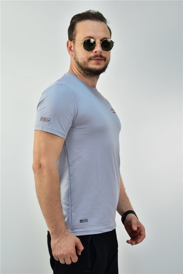 Escetic G2 Melanj Erkek Slimfit Jakarlı Süprem Nefes Alabilen Spor T-Shirt 0774