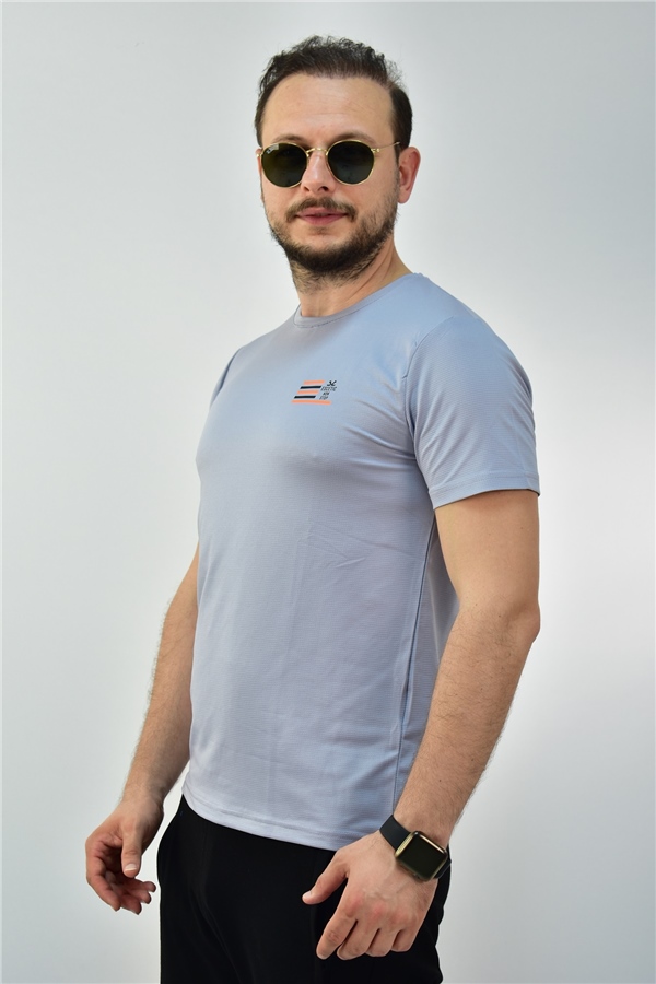 Escetic G2 Melanj Erkek Slimfit Jakarlı Süprem Nefes Alabilen Spor T-Shirt 0774