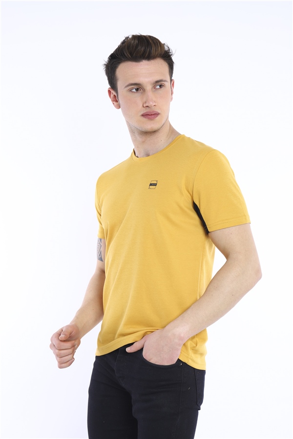 Escetic Hardal Erkek Ragular Kalıp Pamuklu ABD Pike Nefes Alabilen Spor T-Shirt 0829