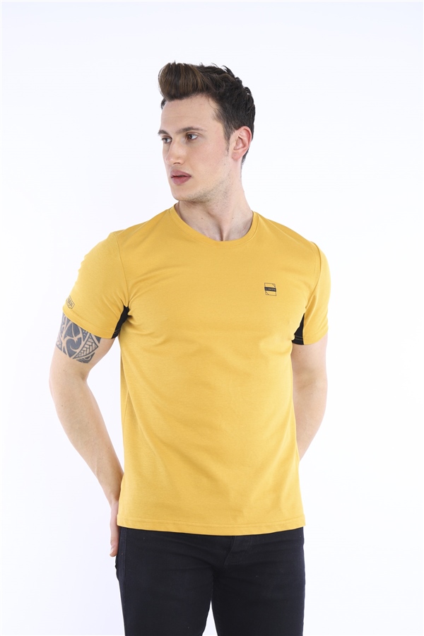 Escetic Hardal Erkek Ragular Kalıp Pamuklu ABD Pike Nefes Alabilen Spor T-Shirt 0829