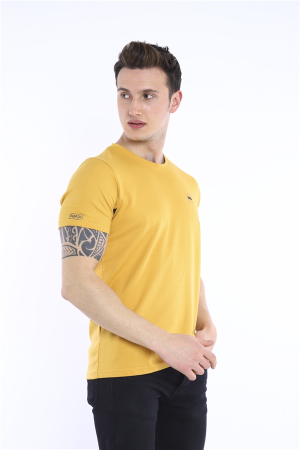 Escetic Hardal Erkek Ragular Kalıp Pamuklu ABD Pike Nefes Alabilen Spor T-Shirt 0829