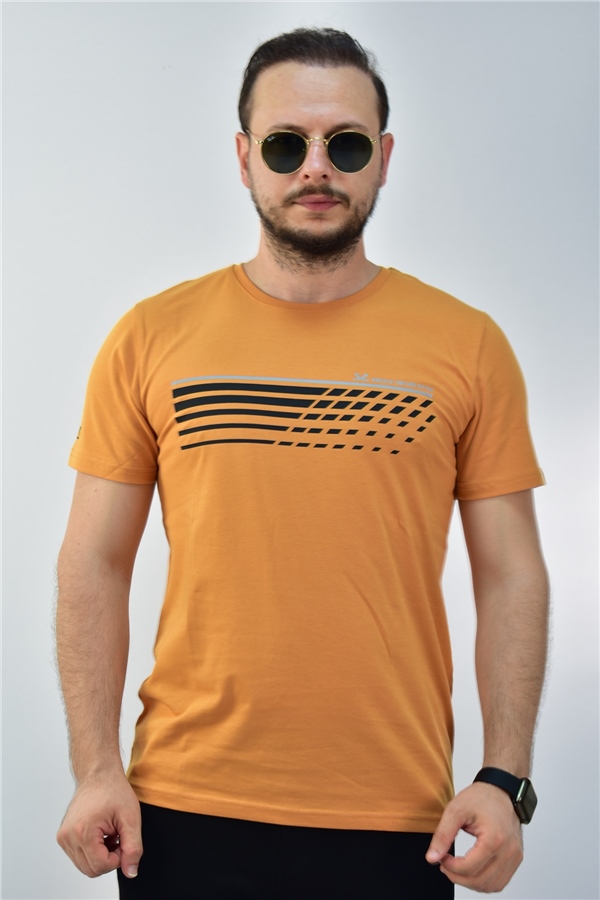 Escetic Hardal Erkek Slimfit %95 Pamuklu Süprem Nefes Alabilen Spor T-Shirt 0780