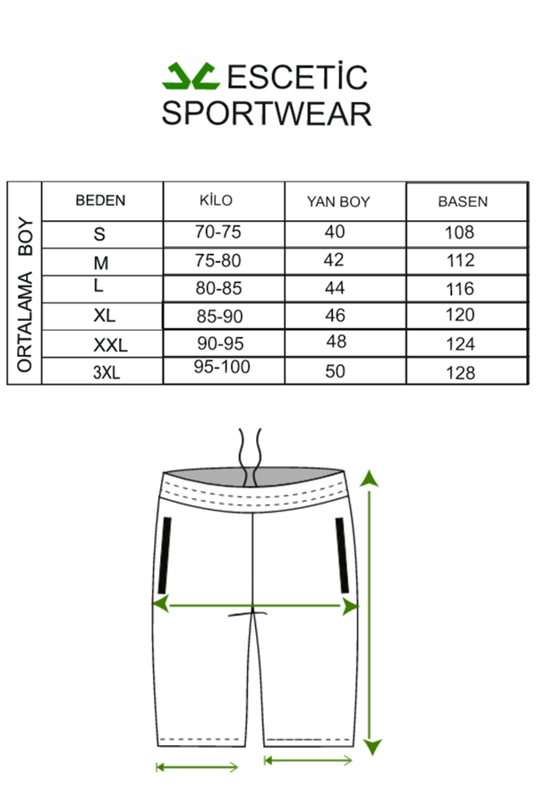 Escetic Koyu Gri Erkek İçi Kendinden Taytlı 3 Cepli Deniz Fitnes Spor Likra Şort B1326