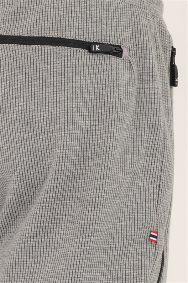 Erkek Gri Slimfit 2 İplik 4 Mevsim Nefes Alabilen Pamuklu Pıtırcık Kumaş Spor Eşofman Altı 1879