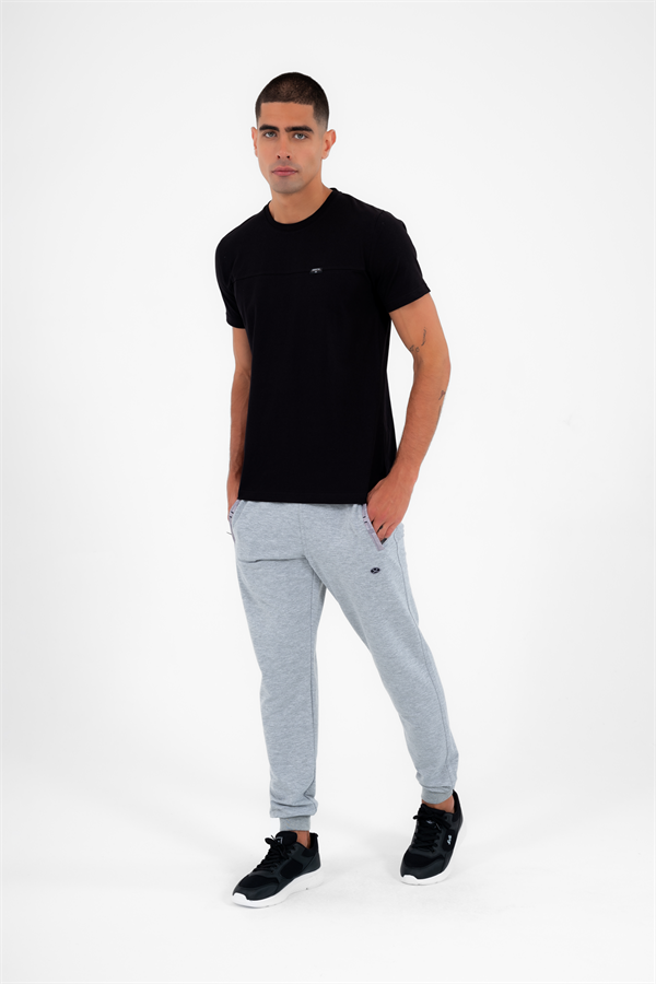 Escetic Erkek Lacivert Spor O Yaka Regular Kalıp Nefes Alan %100 Pamuk Süprem Kumaş T-Shirt T0025