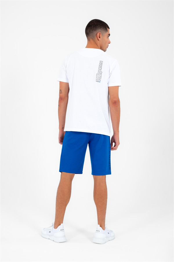 Escetic Mavi Erkek ABD Pike Nefes Alan Kumaş Casual Spor Şort B1142