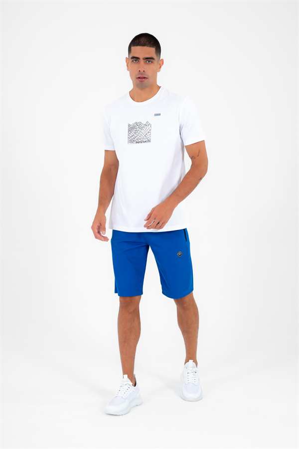 Escetic Mavi Erkek ABD Pike Nefes Alan Kumaş Casual Spor Şort B1142