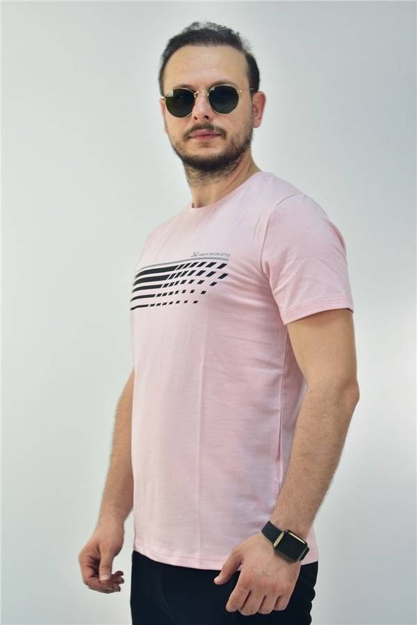Escetic Pudra Erkek Slimfit %95 Pamuklu Süprem Nefes Alabilen Spor T-Shirt 0780