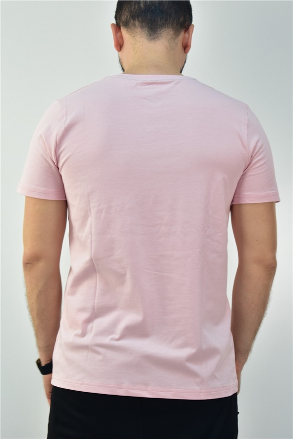 Escetic Pudra Erkek Slimfit %95 Pamuklu Süprem Nefes Alabilen Spor T-Shirt 0780