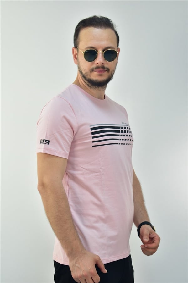 Escetic Pudra Erkek Slimfit %95 Pamuklu Süprem Nefes Alabilen Spor T-Shirt 0780
