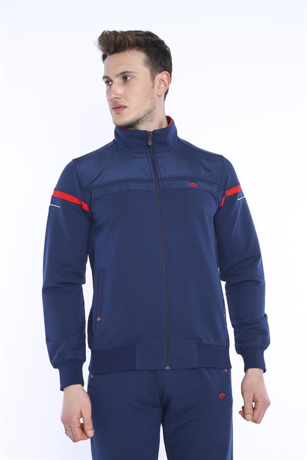 Erkek Royal Rahat Kalıp 4 Cepli Dik Yaka 4 Mevsim Süper 2 İplik Spor Eşofman Takımı 5876