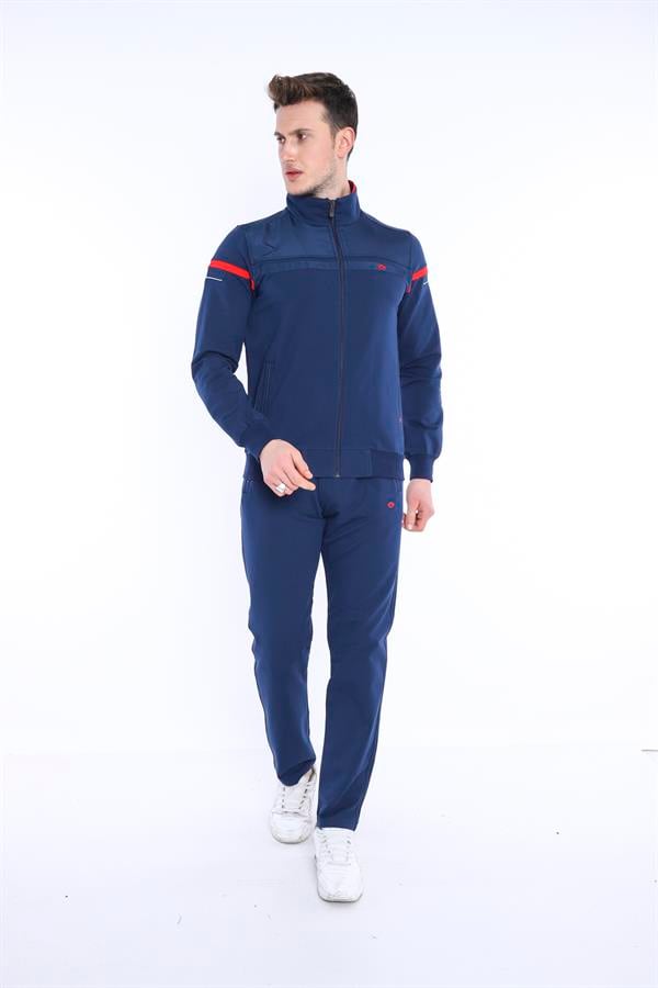 Erkek Royal Rahat Kalıp 4 Cepli Dik Yaka 4 Mevsim Süper 2 İplik Spor Eşofman Takımı 5876