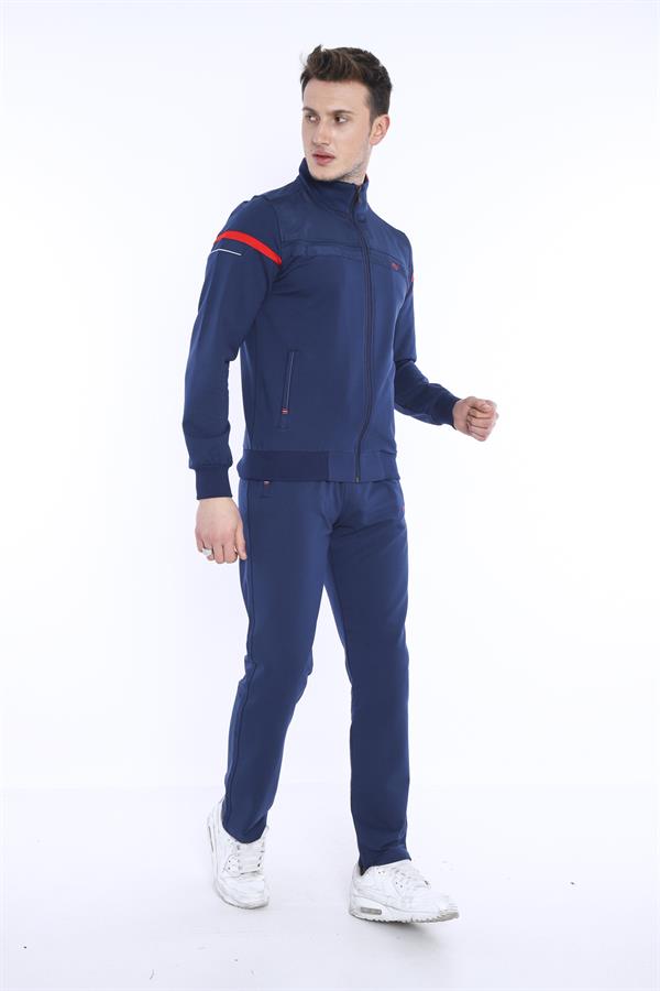 Erkek Royal Rahat Kalıp 4 Cepli Dik Yaka 4 Mevsim Süper 2 İplik Spor Eşofman Takımı 5876