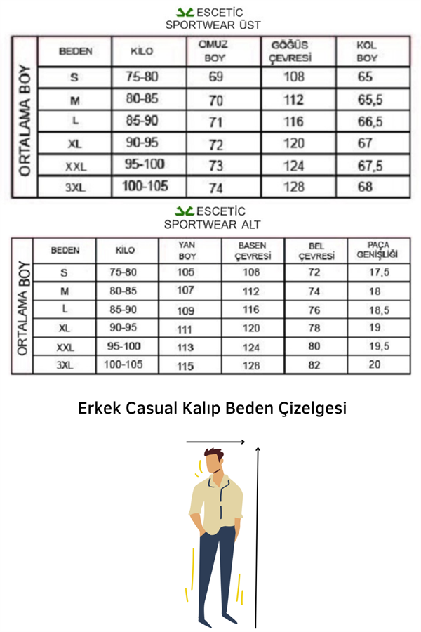 Erkek Hardal Rahat Kalıp 4 Cepli Dik Yaka 4 Mevsim Süper 2 İplik Spor Eşofman Takımı 5876