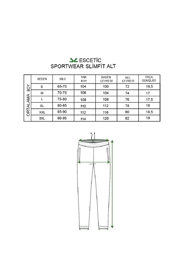 Escetic Erkek Mürdüm Slimfit Nefes Alabilen Süper 2 İplik Kumaş 4 Mevsim Spor Eşofman Altı 1905