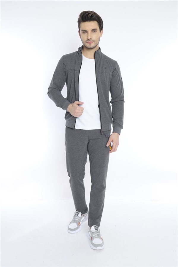 Escetic G3 Melanj Erkek 4 Cepli Nefes Alabilen Pıtırcık Kumaş Spor Slimfit Eşofman Takımı 6748