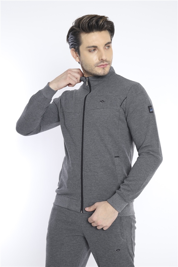 Escetic G3 Melanj Erkek 4 Cepli Nefes Alabilen Pıtırcık Kumaş Spor Slimfit Eşofman Takımı 6748