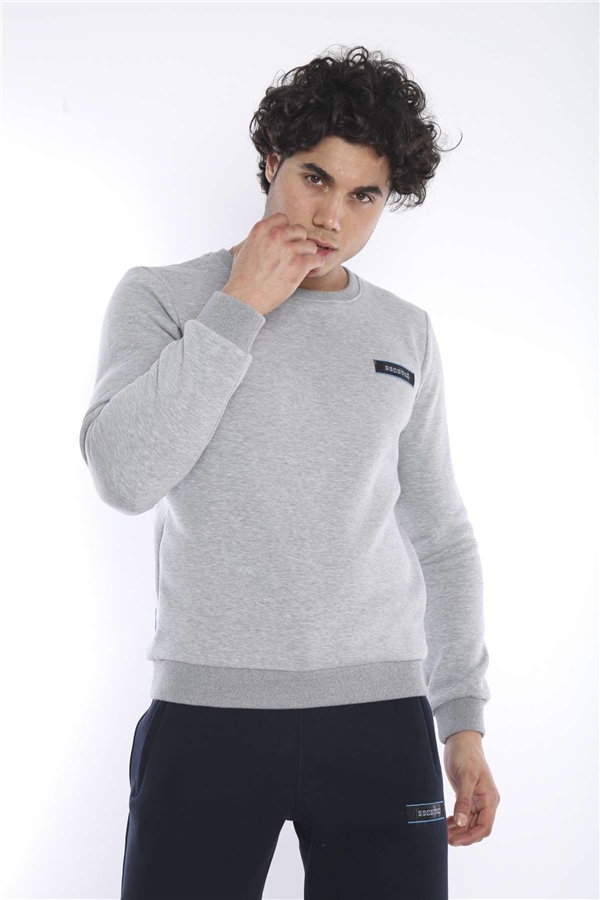 Escetic G2 Melanj Erkek Kışlık Kalın 3 İplik (İçi Şardonlu) Sweat Eşofman Takımı A3053