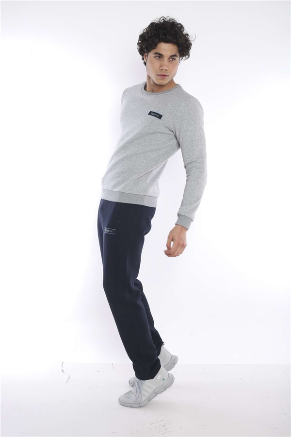 Escetic G2 Melanj Erkek Kışlık Kalın 3 İplik (İçi Şardonlu) Sweat Eşofman Takımı A3053