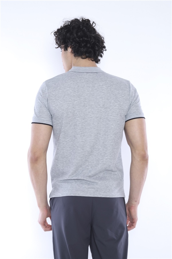 Escetic G2 Melanj Erkek Regular Kalıp ABD Pike Nefes Alabilen Polo Yaka Spor T-Shirt 0858