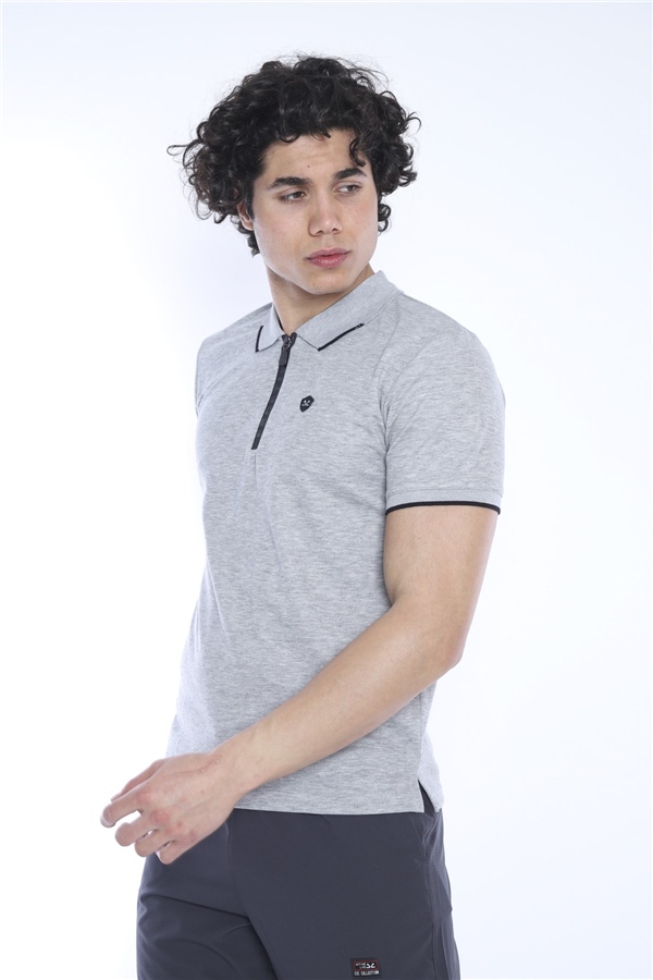 Escetic G2 Melanj Erkek Regular Kalıp ABD Pike Nefes Alabilen Polo Yaka Spor T-Shirt 0858