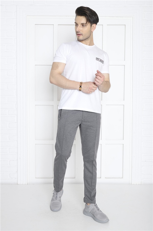 Escetic G3 Melanj Erkek Pantolon görünümlü 4 Cepli Fermuarlı Slimfit Spor Eşofman Altı B1216