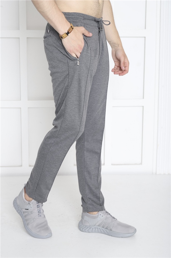 Escetic G3 Melanj Erkek Pantolon görünümlü 4 Cepli Fermuarlı Slimfit Spor Eşofman Altı B1216