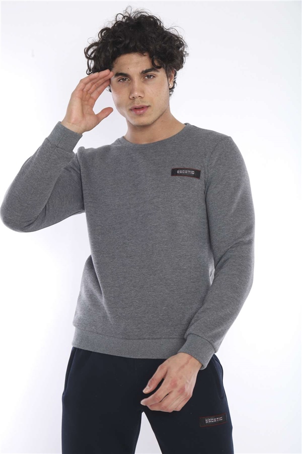 Escetic G3 Melanj Erkek Kışlık Kalın 3 İplik (İçi Şardonlu) Sweat Eşofman Takımı A3053