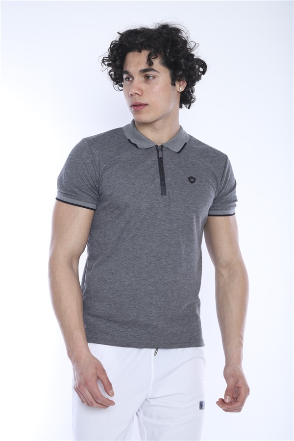 Escetic G3 Melanj Erkek Regular Kalıp ABD Pike Nefes Alabilen Polo Yaka Spor T-Shirt 0858