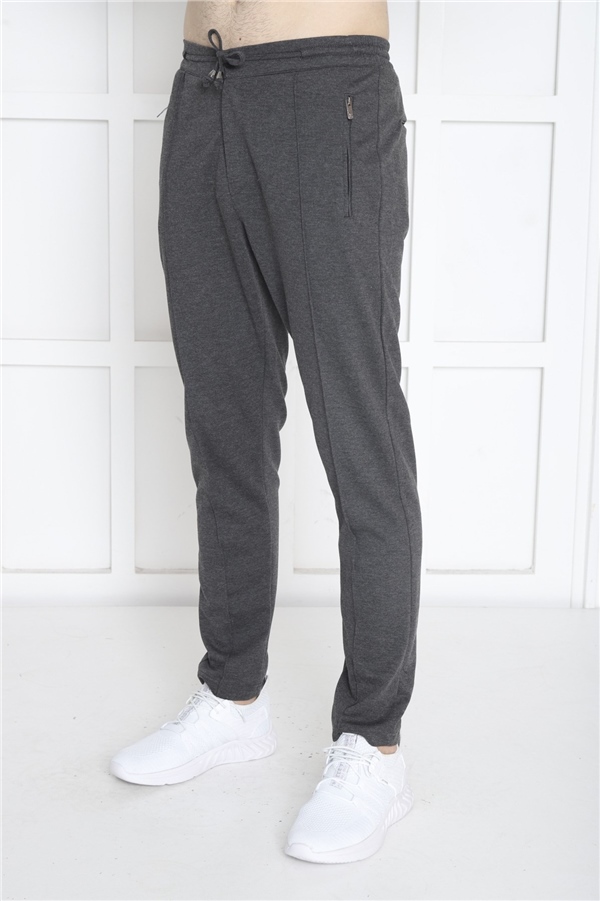 Escetic Antresit Erkek Pantolon görünümlü 4 Cepli Fermuarlı Slimfit Spor Eşofman Altı B1216