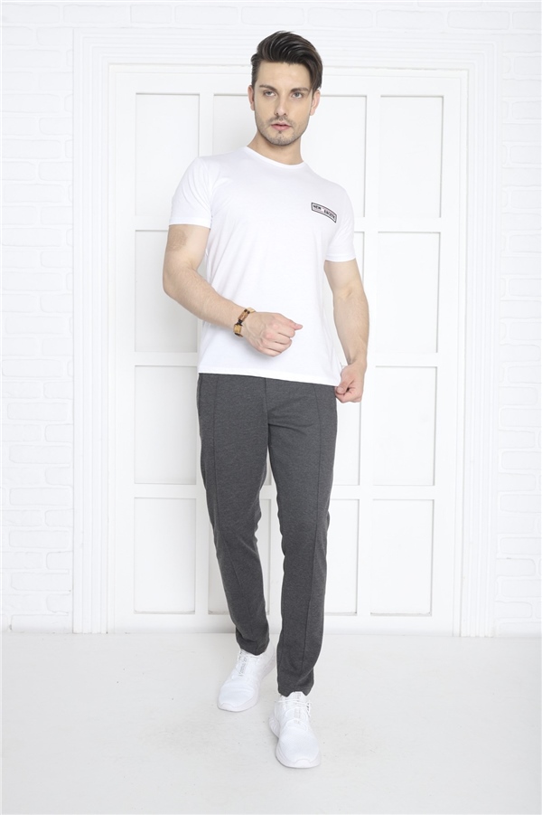 Escetic Antresit Erkek Pantolon görünümlü 4 Cepli Fermuarlı Slimfit Spor Eşofman Altı B1216