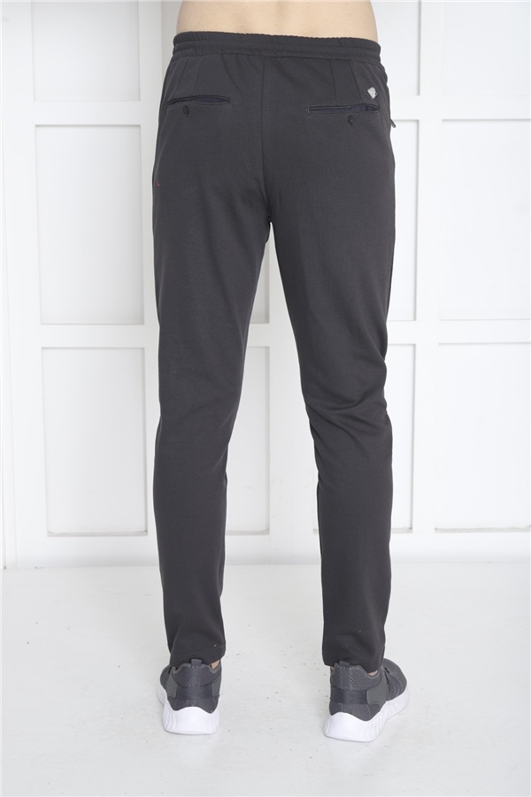 Escetic K. Gri Erkek Pantolon görünümlü 4 Cepli Fermuarlı Slimfit Spor Eşofman Altı B1216
