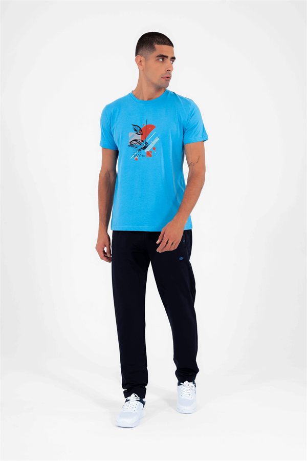 Escetic Lacivert Erkek Rahat Kalıp Nefes Alabilen 2 İplik Kumaş 4 Mevsim Spor Eşofman Altı B1073