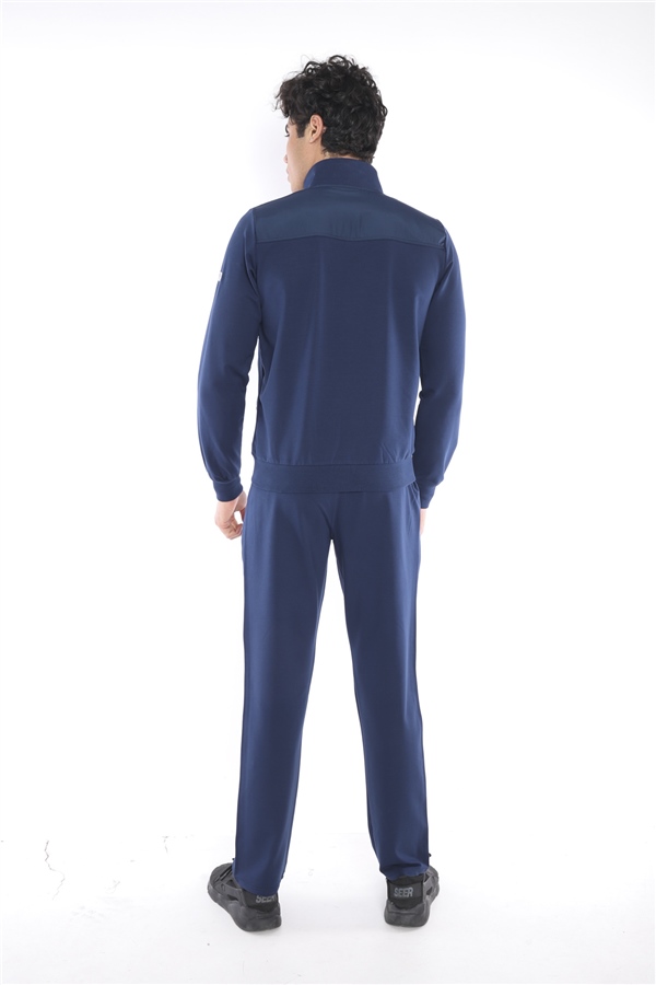 Escetic Royal Kırmızı Erkek Casual Kalıp 4 Cepli Dik Yaka 4 Mevsim Spor Eşofman Takımı 6665