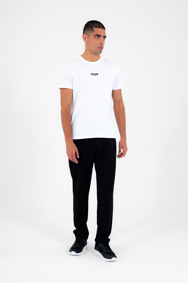 Escetic Siyah Erkek Rahat Kalıp Nefes Alabilen 2 İplik Kumaş 4 Mevsim Spor Eşofman Altı B1073