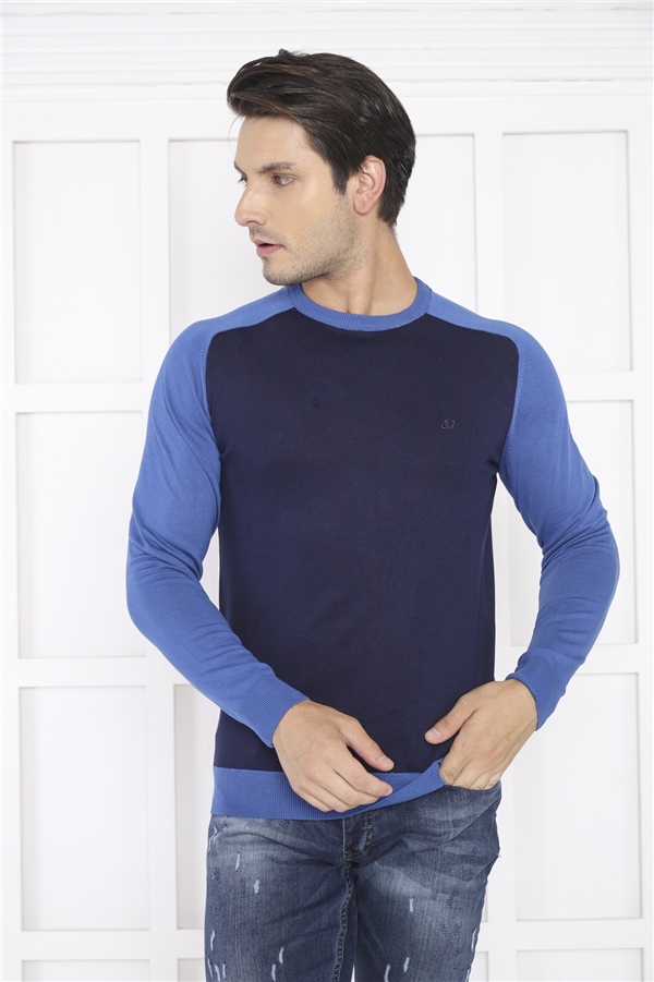 Escetic Lacivert Erkek Slimfit Nefes Alabilen Örme Kumaş Spor Slimfit Spor Triko 0944