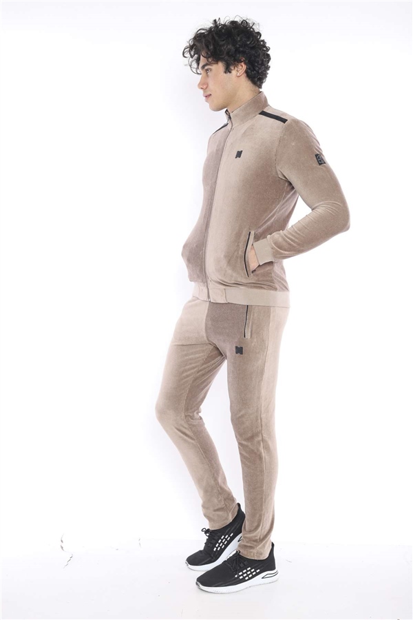 Escetic Vizon Erkek Slimfit 4 Cepli Fitilli Kadife 4 Mevsim Nefes Alabilen Spor Eşofman Takımı 6657