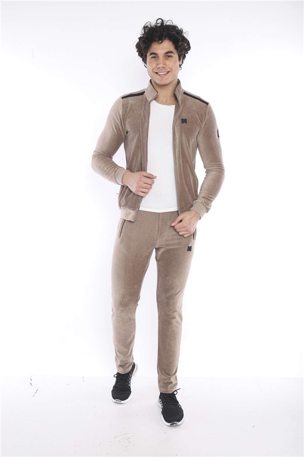 Escetic Vizon Erkek Slimfit 4 Cepli Fitilli Kadife 4 Mevsim Nefes Alabilen Spor Eşofman Takımı 6657