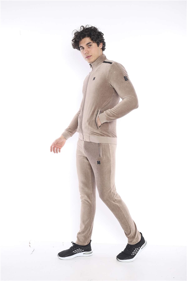 Escetic Vizon Erkek Slimfit 4 Cepli Fitilli Kadife 4 Mevsim Nefes Alabilen Spor Eşofman Takımı 6657