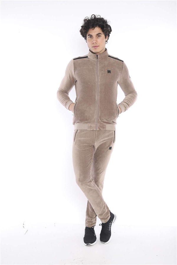 Escetic Vizon Erkek Slimfit 4 Cepli Fitilli Kadife 4 Mevsim Nefes Alabilen Spor Eşofman Takımı 6657