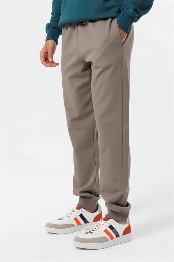 Escetic Açık Haki 4 Mevsim Doubleface Kumaş Spor Erkek Eşofman Altı Rahat Regular Kalıp B1575