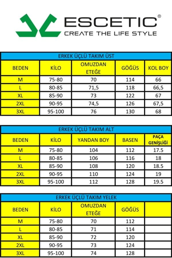 Escetic Açık Haki Casual Şardonlu Lakos 3 İplik Kumaş 5 Cepli, Üçlü, Yelekli Erkek Eşofman Takımı TK0062